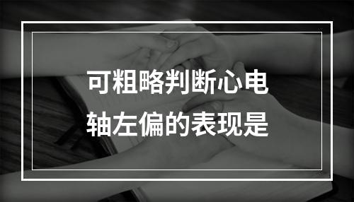 可粗略判断心电轴左偏的表现是