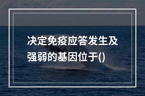 决定免疫应答发生及强弱的基因位于()