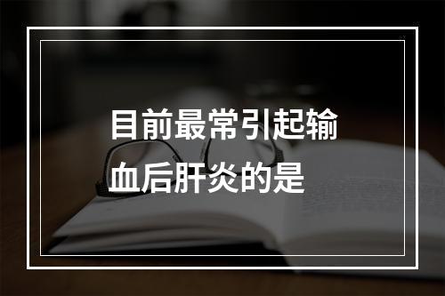 目前最常引起输血后肝炎的是