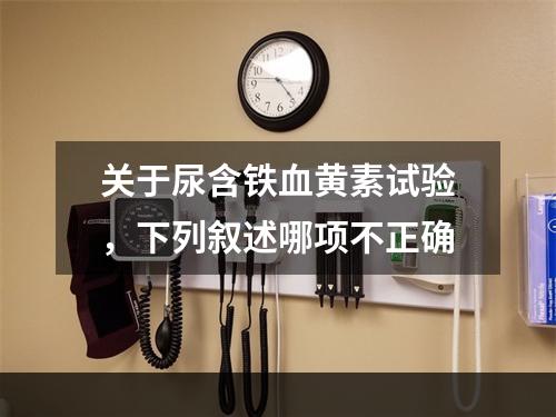 关于尿含铁血黄素试验，下列叙述哪项不正确