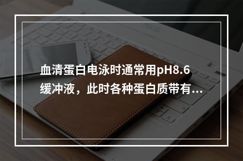 血清蛋白电泳时通常用pH8.6缓冲液，此时各种蛋白质带有的电