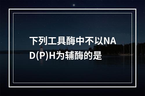 下列工具酶中不以NAD(P)H为辅酶的是