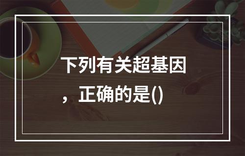 下列有关超基因，正确的是()