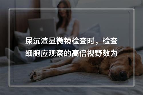 尿沉渣显微镜检查时，检查细胞应观察的高倍视野数为