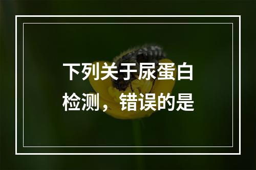 下列关于尿蛋白检测，错误的是