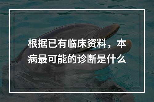 根据已有临床资料，本病最可能的诊断是什么