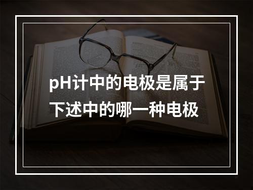 pH计中的电极是属于下述中的哪一种电极