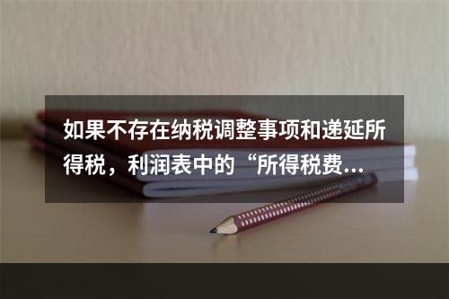 如果不存在纳税调整事项和递延所得税，利润表中的“所得税费用”