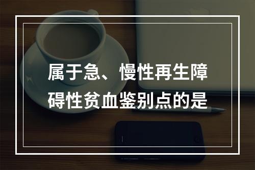 属于急、慢性再生障碍性贫血鉴别点的是