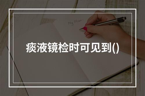 痰液镜检时可见到()