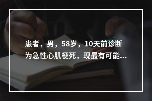 患者，男，58岁，10天前诊断为急性心肌梗死，现最有可能异常