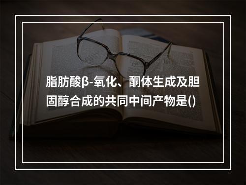 脂肪酸β-氧化、酮体生成及胆固醇合成的共同中间产物是()