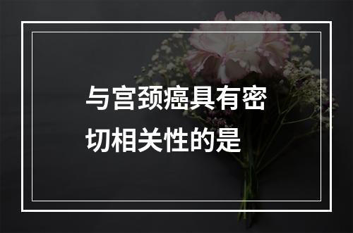 与宫颈癌具有密切相关性的是