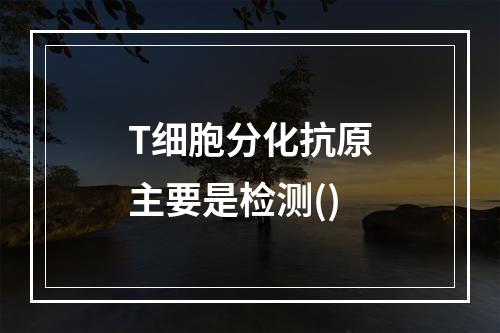 T细胞分化抗原主要是检测()