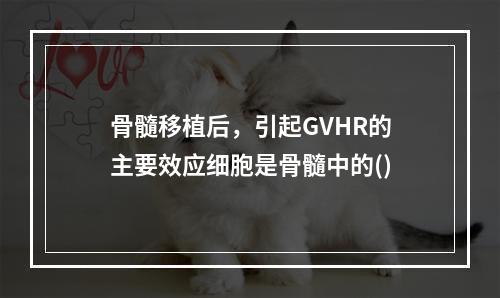 骨髓移植后，引起GVHR的主要效应细胞是骨髓中的()