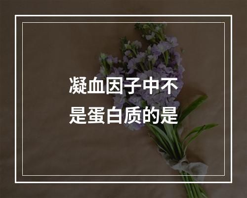 凝血因子中不是蛋白质的是