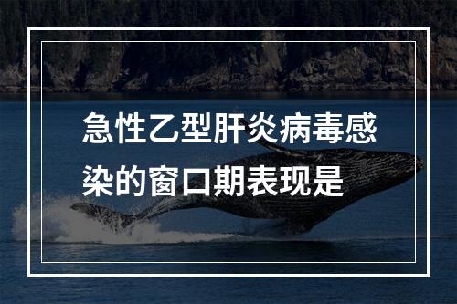 急性乙型肝炎病毒感染的窗口期表现是