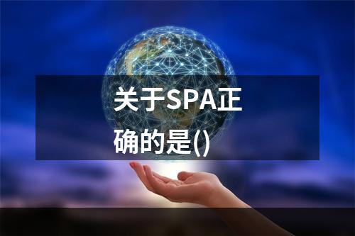 关于SPA正确的是()