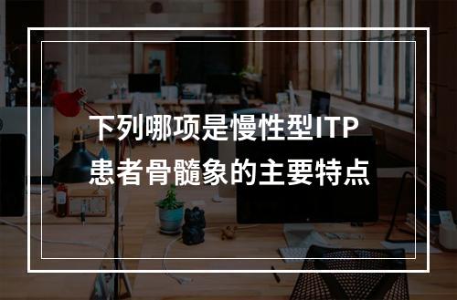 下列哪项是慢性型ITP患者骨髓象的主要特点