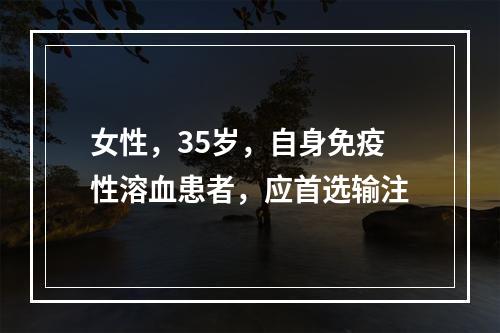 女性，35岁，自身免疫性溶血患者，应首选输注