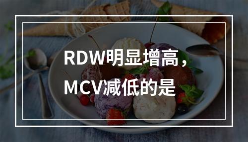 RDW明显增高，MCV减低的是