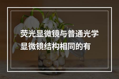 荧光显微镜与普通光学显微镜结构相同的有