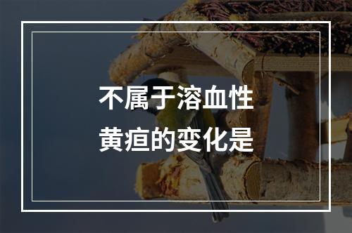 不属于溶血性黄疸的变化是