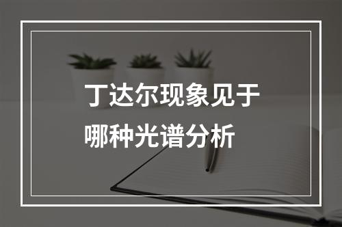 丁达尔现象见于哪种光谱分析