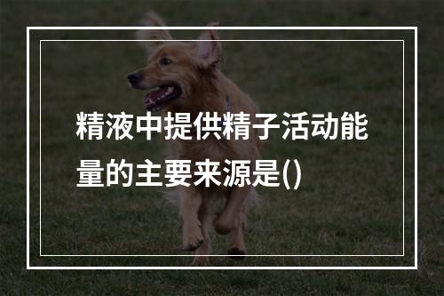 精液中提供精子活动能量的主要来源是()