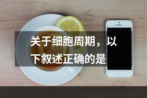 关于细胞周期，以下叙述正确的是