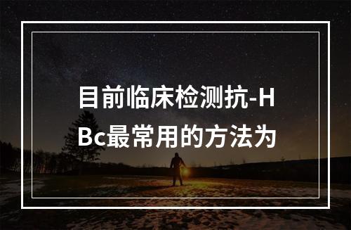 目前临床检测抗-HBc最常用的方法为