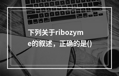 下列关于ribozyme的叙述，正确的是()