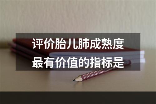 评价胎儿肺成熟度最有价值的指标是