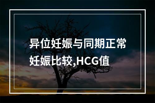 异位妊娠与同期正常妊娠比较,HCG值