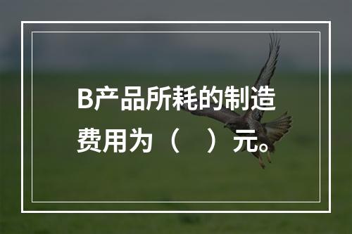 B产品所耗的制造费用为（　）元。