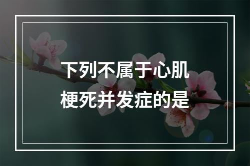 下列不属于心肌梗死并发症的是