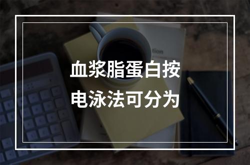 血浆脂蛋白按电泳法可分为