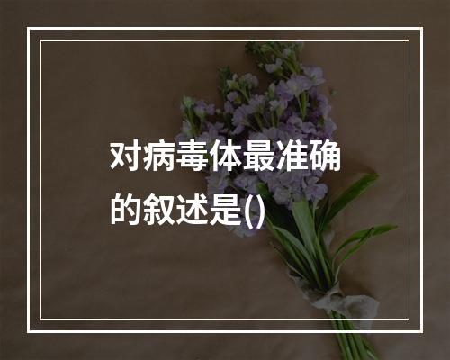 对病毒体最准确的叙述是()