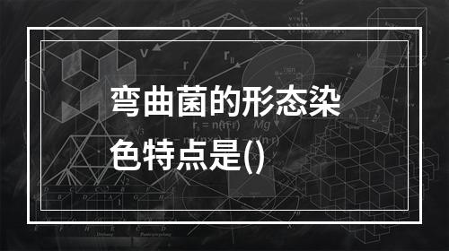 弯曲菌的形态染色特点是()