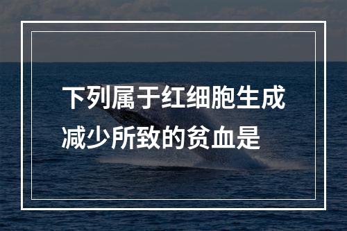 下列属于红细胞生成减少所致的贫血是