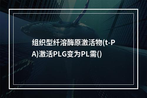 组织型纤溶酶原激活物(t-PA)激活PLG变为PL需()