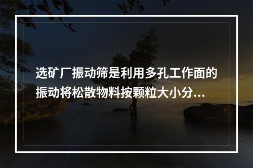 选矿厂振动筛是利用多孔工作面的振动将松散物料按颗粒大小分为多