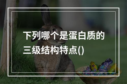 下列哪个是蛋白质的三级结构特点()