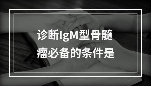 诊断IgM型骨髓瘤必备的条件是