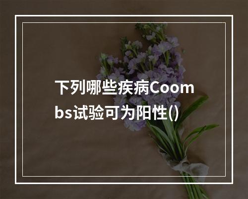 下列哪些疾病Coombs试验可为阳性()