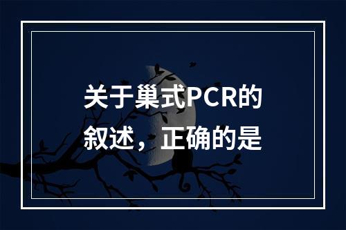 关于巢式PCR的叙述，正确的是