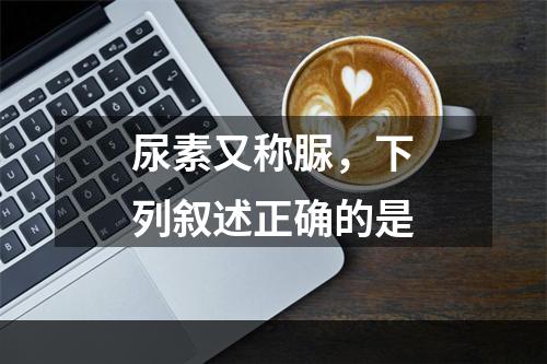 尿素又称脲，下列叙述正确的是