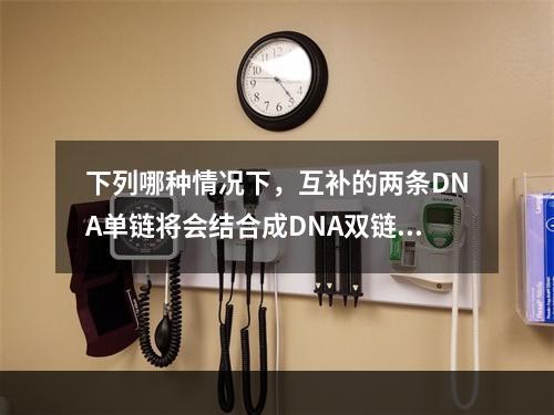 下列哪种情况下，互补的两条DNA单链将会结合成DNA双链()