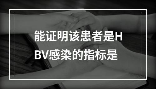 能证明该患者是HBV感染的指标是