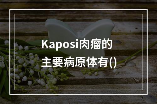 Kaposi肉瘤的主要病原体有()